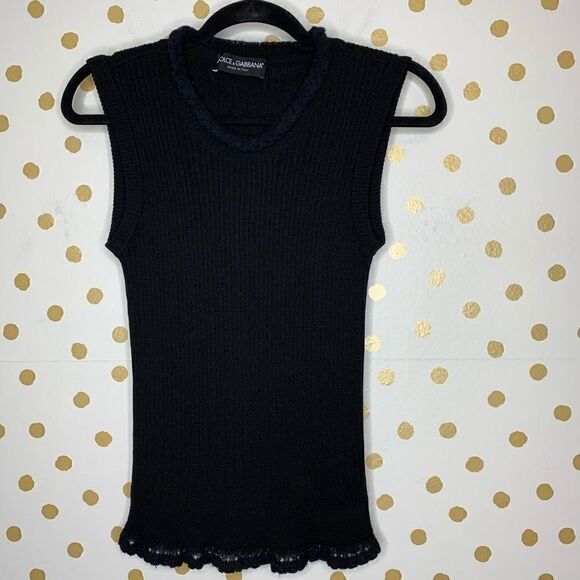 𝅺DOLCE & Gabbana Ribbed Sleeveless Tank Top - Picture 1 of 4